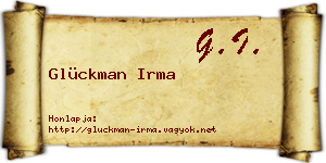 Glückman Irma névjegykártya